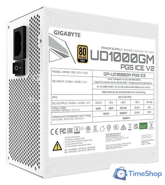 Блок питания Gigabyte UD1000GM PG5 V2 ICE - Изображение №5 — Интернет-магазин Time-Shop