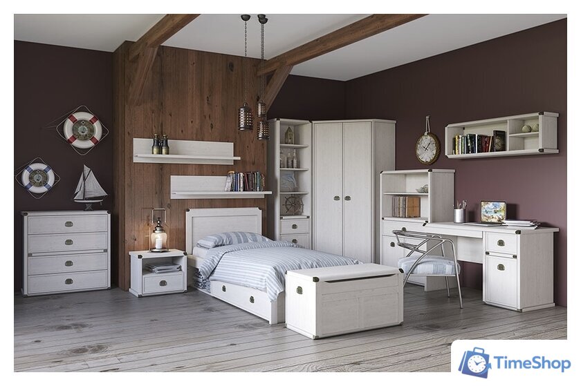 Кровать Anrex Magellan 90x200 656385 (сосна винтаж) - Изображение №2 — Интернет-магазин Time-Shop