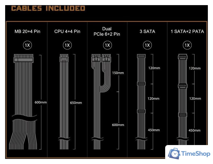Блок питания ASRock Challenger 650W CL-650B - Изображение №6 — Интернет-магазин Time-Shop