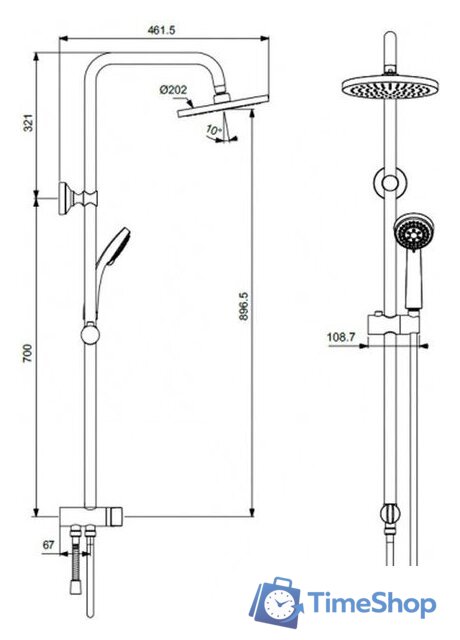 Душевая система  Vidima Баланс BA274AA - Изображение №2 — Интернет-магазин Time-Shop