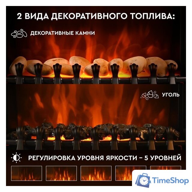 Электрокамин Planta PFP-FS400 (черный) - Изображение №3 — Интернет-магазин Time-Shop