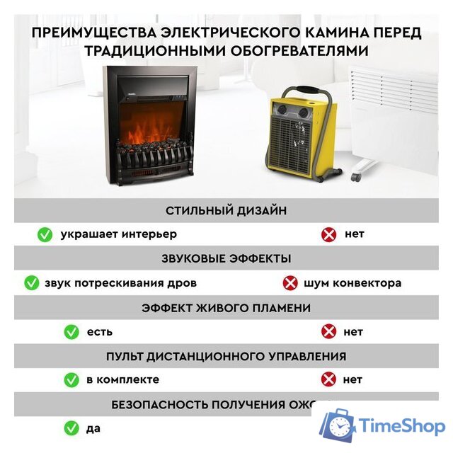 Электрокамин Planta PFP-FS400 (черный) - Изображение №10 — Интернет-магазин Time-Shop