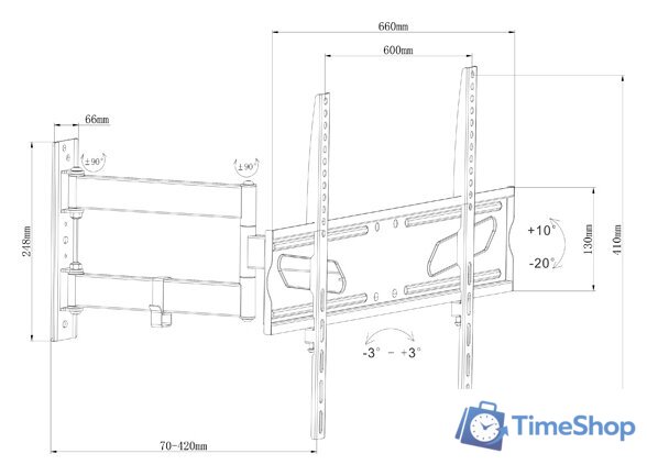 Кронштейн для телевизора MasterKron UPA52-463 - Изображение №2 — Интернет-магазин Time-Shop