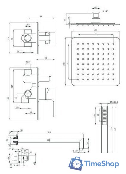 Душевая система  Deante Savory NAC_09SP - Изображение №2 — Интернет-магазин Time-Shop