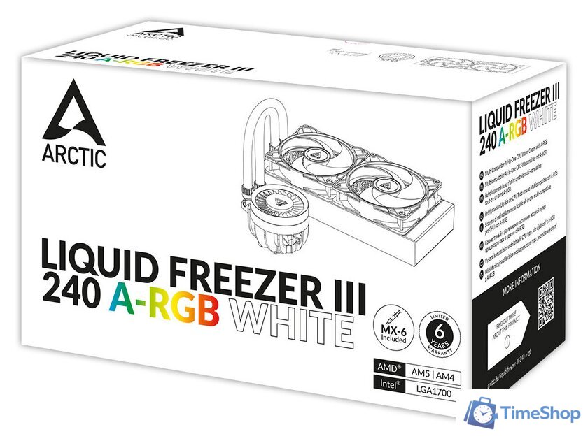 Система жидкостного охлаждения для процессора Arctic Liquid Freezer III 240 A-RGB White ACFRE00150A - Изображение №12 — Интернет-магазин Time-Shop