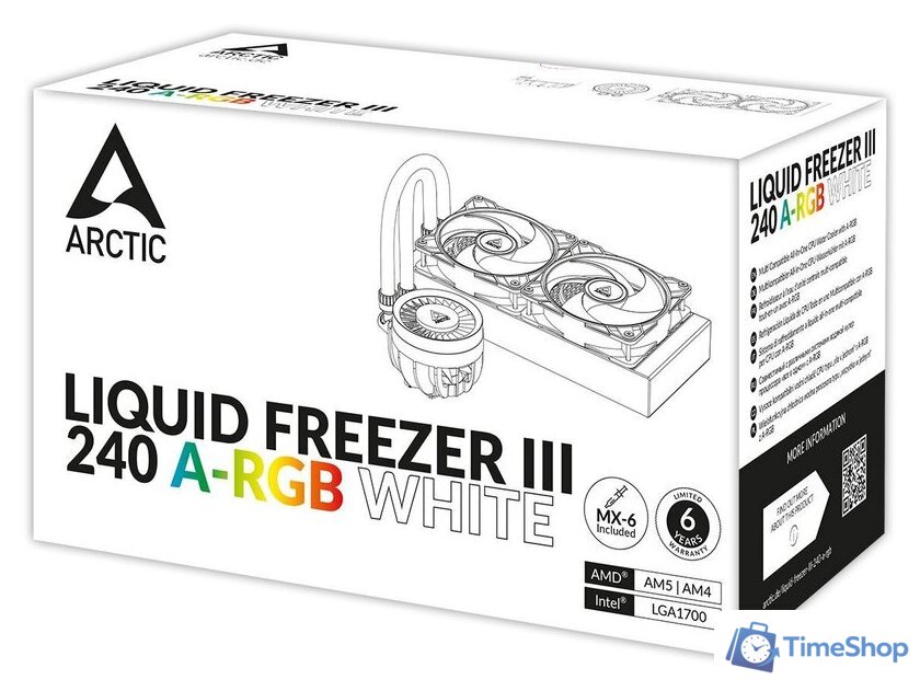 Система жидкостного охлаждения для процессора Arctic Liquid Freezer III 240 A-RGB White ACFRE00150A - Изображение №12 — Интернет-магазин Time-Shop