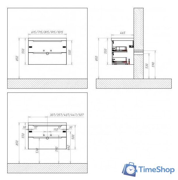  BelBagno Тумба под умывальник Etna-900-2C-SO-BL-P (bianco lucido) - Изображение №3 — Интернет-магазин Time-Shop