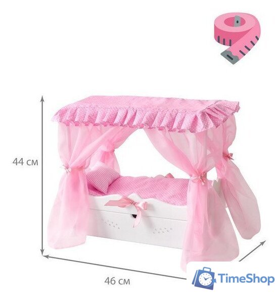 Кроватка для кукол Leader Toys Diamond Princes c царским балдахином 71219 (белый) - Изображение №4 — Интернет-магазин Time-Shop