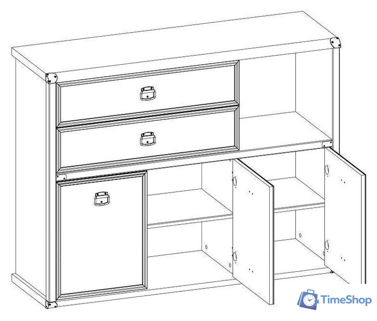 Комод Anrex Magellan 3D2Sn Сосна Винтаж - Изображение №3 — Интернет-магазин Time-Shop