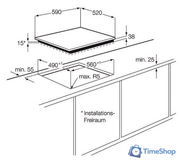 Варочная панель Electrolux EHF6343FOK - Изображение №2 — Интернет-магазин Time-Shop