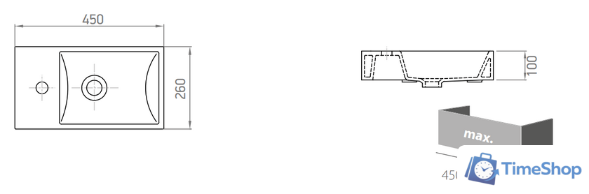 Умывальник Lapino Minos 4757 - Изображение №2 — Интернет-магазин Time-Shop