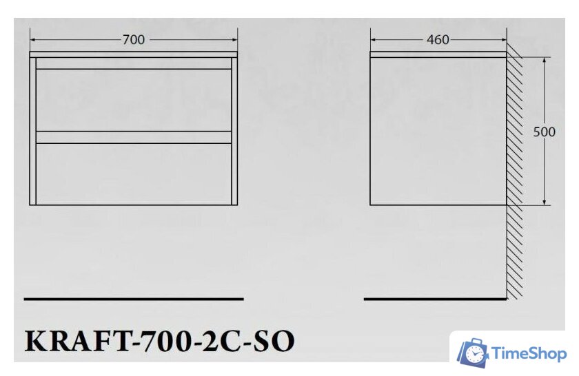  BelBagno Тумба под умывальник KRAFT-700-2C-SO-RT - Изображение №3 — Интернет-магазин Time-Shop