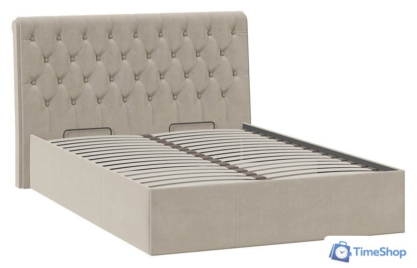 Кровать Трия Скарлет универсальная тип 1 с ПМ 140x200 (велюр мокко светлый) - Изображение №2 — Интернет-магазин Time-Shop