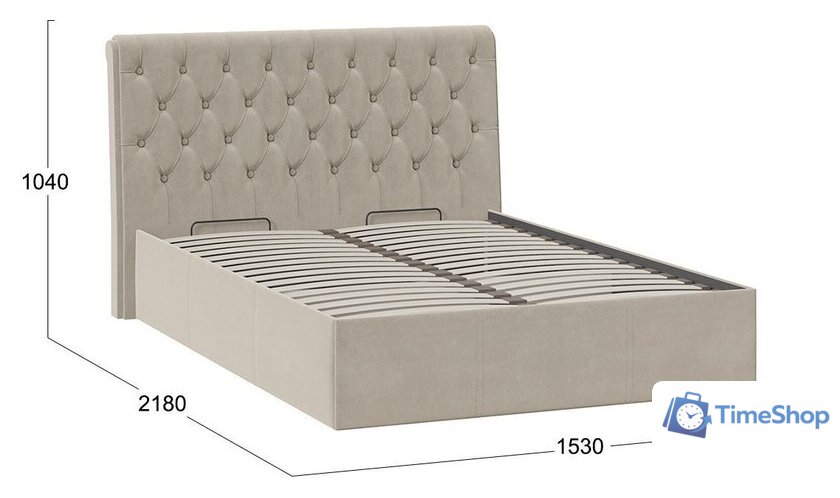 Кровать Трия Скарлет универсальная тип 1 с ПМ 140x200 (велюр мокко светлый) - Изображение №4 — Интернет-магазин Time-Shop