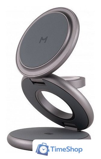 Беспроводное зарядное Magssory Disc Signature Edition 3 в 1 для Apple WCH033 (темно-серый) - Изображение №1 — Интернет-магазин Time-Shop