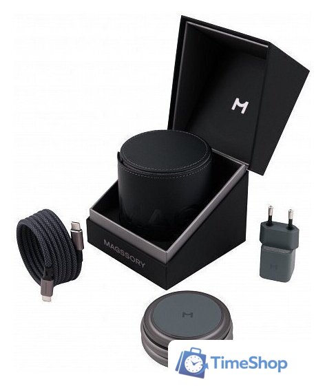 Беспроводное зарядное Magssory Disc Signature Edition 3 в 1 для Apple WCH033 (темно-серый) - Изображение №2 — Интернет-магазин Time-Shop