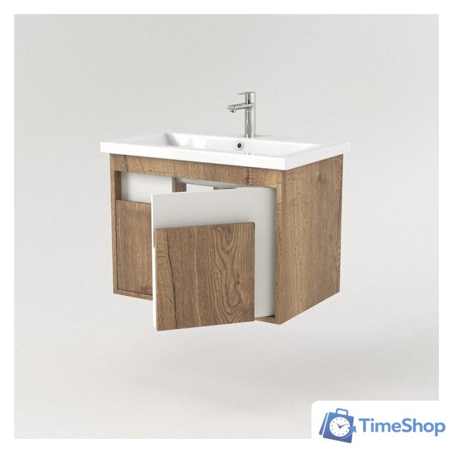  Дабер Тумба под умывальник 016 Cersanit Como 70 Т16.7C.0.21 (дуб галифакс/белый) - Изображение №3 — Интернет-магазин Time-Shop