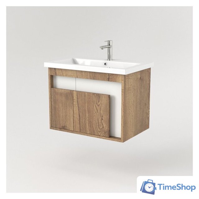  Дабер Тумба под умывальник 016 Cersanit Como 70 Т16.7C.0.21 (дуб галифакс/белый) - Изображение №2 — Интернет-магазин Time-Shop