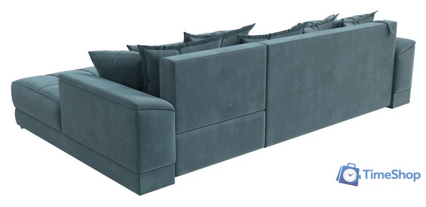 Угловой диван Лига диванов НордСтар правый 121106 (велюр бирюзовый/подушки велюр бирюзовый) - Изображение №5 — Интернет-магазин Time-Shop
