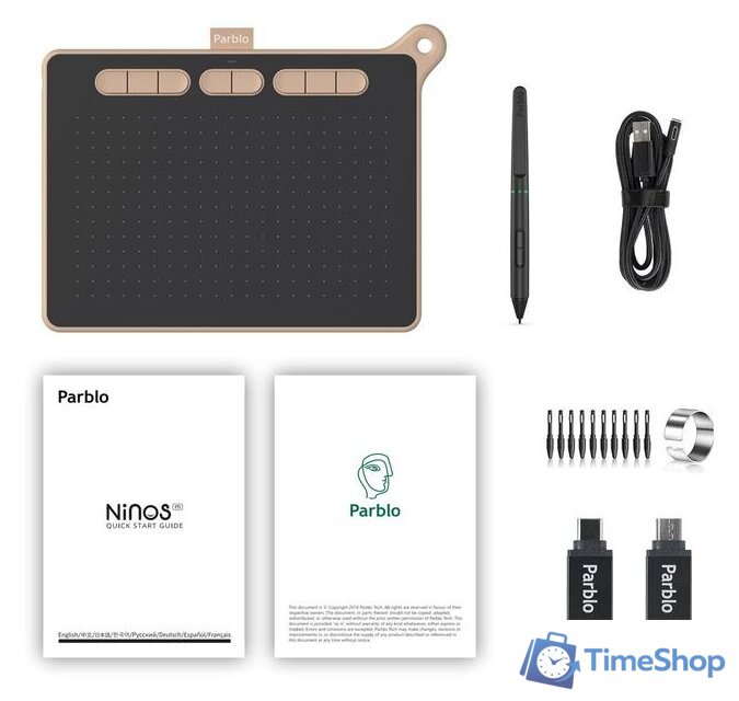 Графический планшет Parblo Ninos M (розовый) - Изображение №11 — Интернет-магазин Time-Shop