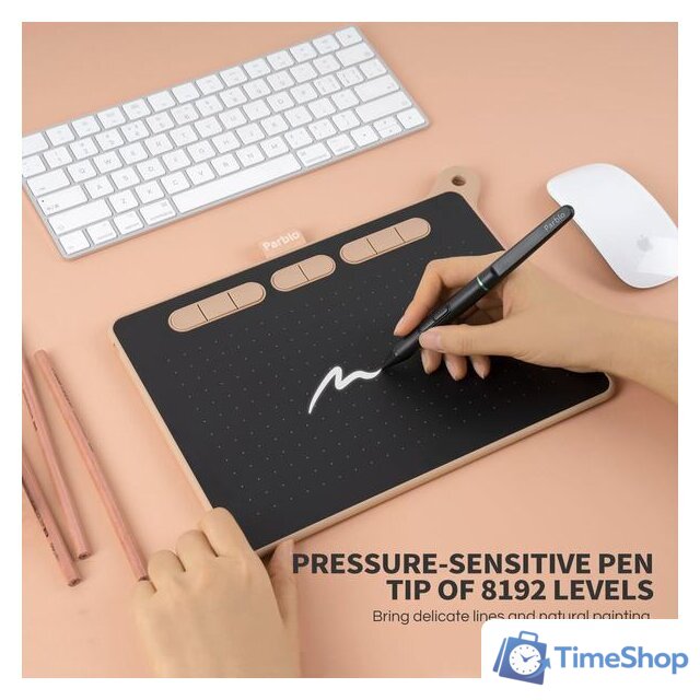 Графический планшет Parblo Ninos M (розовый) - Изображение №6 — Интернет-магазин Time-Shop