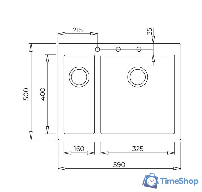 Кухонная мойка TEKA ForSquare 2B 590 TG (черный) - Изображение №2 — Интернет-магазин Time-Shop