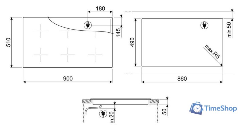 Варочная панель Smeg SIM3964MB - Изображение №5 — Интернет-магазин Time-Shop