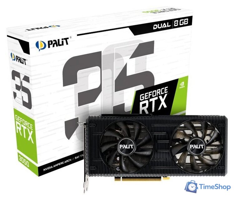 Видеокарта Palit GeForce RTX 3050 Dual 8G NE63050019P1-190AD - Изображение №9 — Интернет-магазин Time-Shop