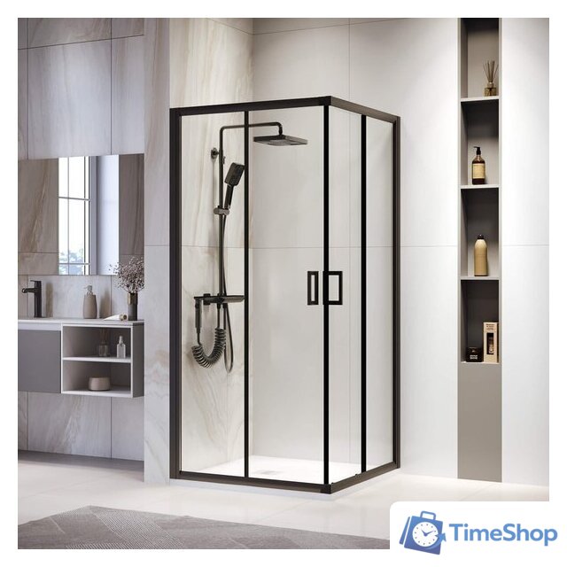 Душевой уголок RGW PA-39B 03083988-14 80x80 (черный/прозрачное стекло) - Изображение №1 — Интернет-магазин Time-Shop