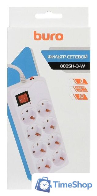 Сетевой фильтр Buro 800SH-3-W - Изображение №4 — Интернет-магазин Time-Shop