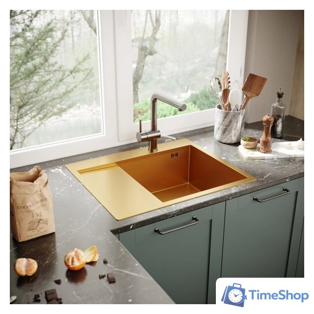 Кухонная мойка Mixline Pro 552927 (золото, с сифоном) - Изображение №4 — Интернет-магазин Time-Shop