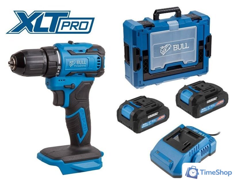 Дрель-шуруповерт Bull SR 1804 1329881 (с 2-мя АКБ, кейс) - Изображение №1 — Интернет-магазин Time-Shop