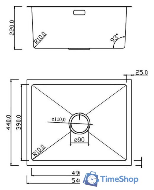 Кухонная мойка Roxen Uno 560210-54-BRS PVD бронзовая/текстурная (с ролл-матом и дозатором) - Изображение №10 — Интернет-магазин Time-Shop