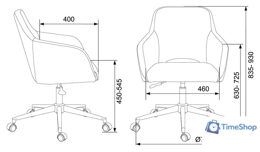 Офисное кресло Бюрократ CH-380SL (янтарный Italia 9) - Изображение №5 — Интернет-магазин Time-Shop