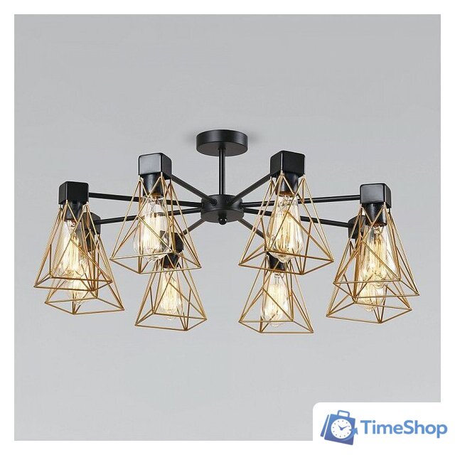 Люстра средней высоты Евросвет Trappola 70107/8 черный/латунь - Изображение №1 — Интернет-магазин Time-Shop