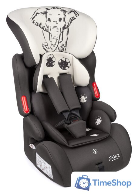 Детское автокресло Siger Космо Lux Animals Слон (серый/бежевый) - Изображение №1 — Интернет-магазин Time-Shop