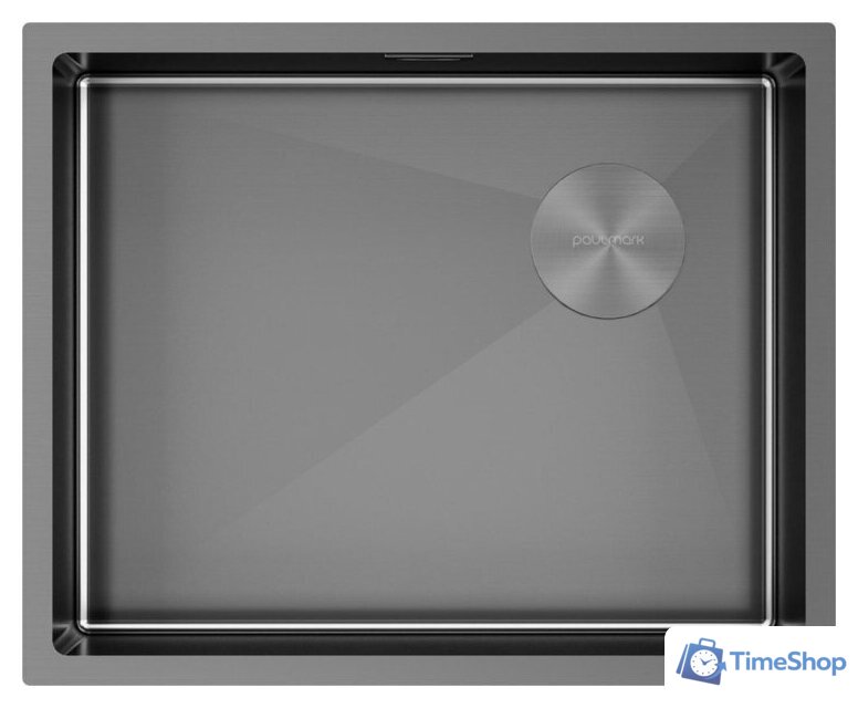 Кухонная мойка Paulmark NEXT-SKEW 54 UNI PM885444-GM (черный/вороненая сталь) - Изображение №1 — Интернет-магазин Time-Shop