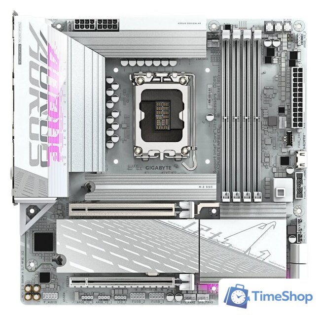 Материнская плата Gigabyte B860M Aorus Elite WiFi6E Ice - Изображение №1 — Интернет-магазин Time-Shop