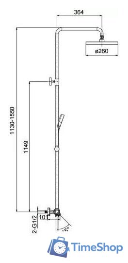 Душевая система  Gappo G2495-79 - Изображение №6 — Интернет-магазин Time-Shop