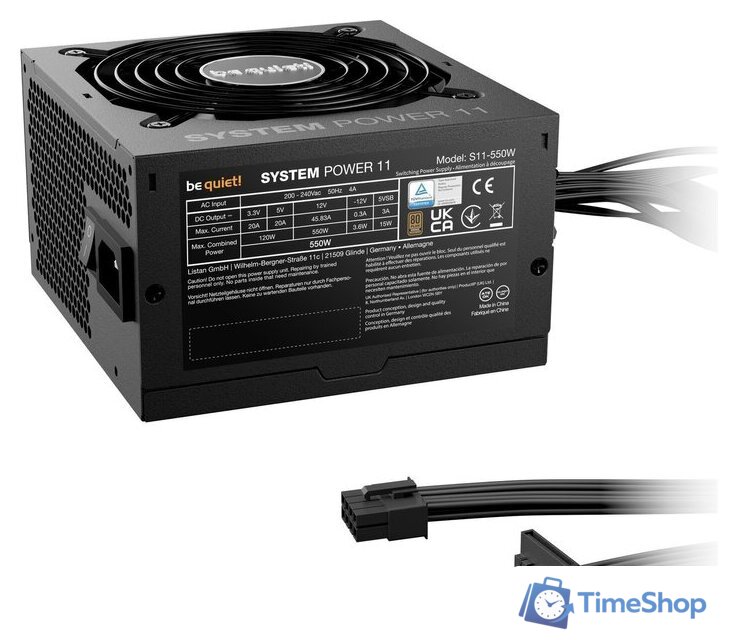 Блок питания be quiet! System Power 11 550W BP010 - Изображение №2 — Интернет-магазин Time-Shop