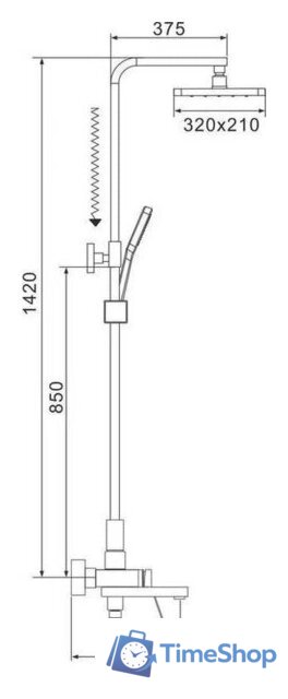 Душевая система  Shevanik S4636T - Изображение №2 — Интернет-магазин Time-Shop