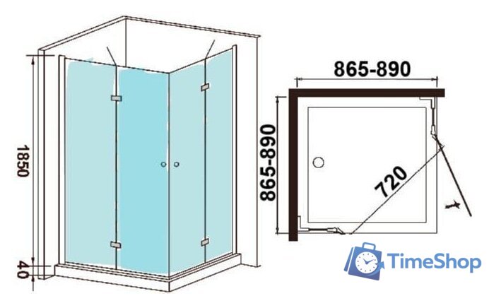Душевой уголок WeltWasser WW200 200Q22-90 - Изображение №6 — Интернет-магазин Time-Shop