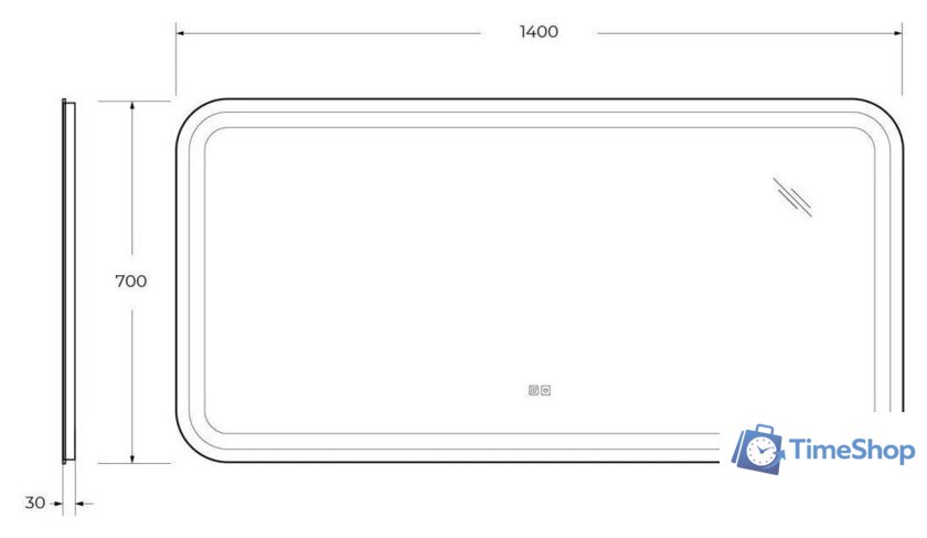  Cezares Зеркало CZR-SPC-STYLUS-1400-700-TCH-WARM - Изображение №2 — Интернет-магазин Time-Shop