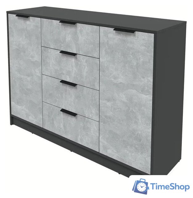 Тумба Интерлиния Концепт КТ-Т140 (бетон/антрацит) - Изображение №2 — Интернет-магазин Time-Shop