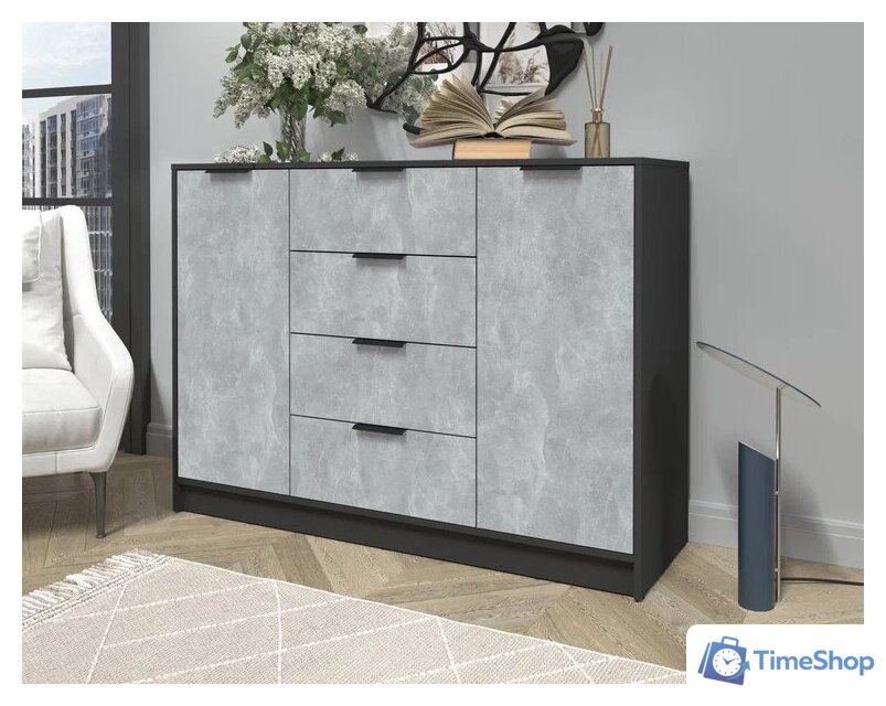 Тумба Интерлиния Концепт КТ-Т140 (бетон/антрацит) - Изображение №3 — Интернет-магазин Time-Shop