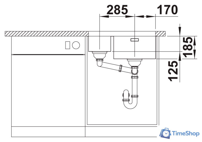 Кухонная мойка Blanco Solis 340/180-U 526128 (правая, полированная) - Изображение №3 — Интернет-магазин Time-Shop