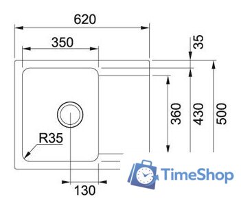 Кухонная мойка Franke Orion OID 611-62 114.0443.355 (белый) - Изображение №2 — Интернет-магазин Time-Shop