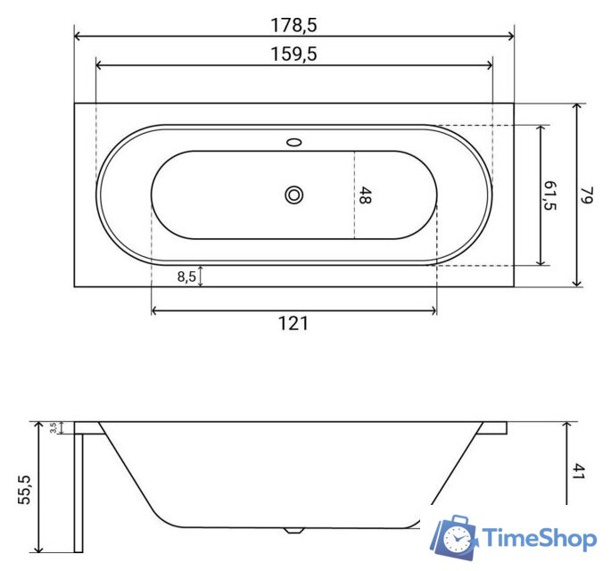 Ванна Lauter Ava 180х80 21208080 - Изображение №28 — Интернет-магазин Time-Shop