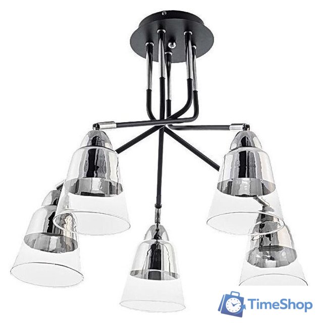 Подвесная люстра Aitin Pro НПБ 02-5х60-102 RH16017/5 (черный/хром) - Изображение №1 — Интернет-магазин Time-Shop