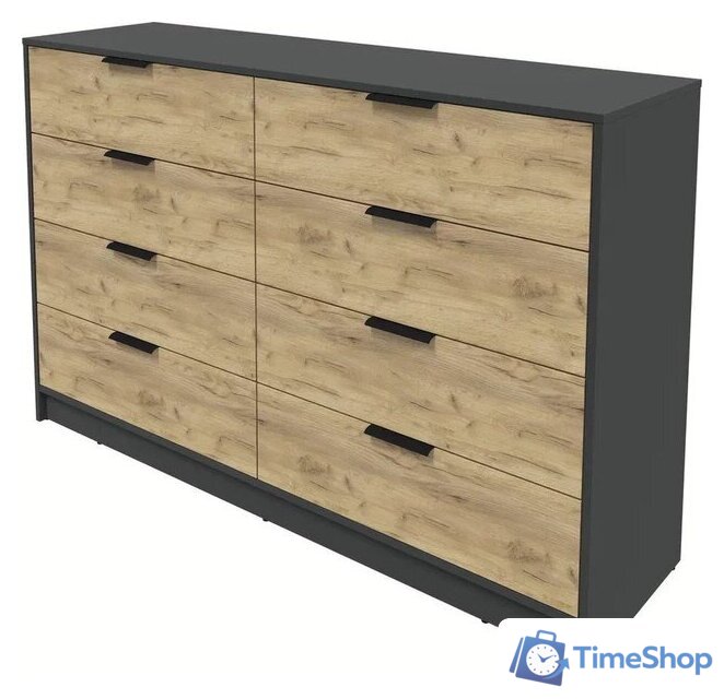 Комод Интерлиния Концепт КТ-К157 (дуб золотой/антрацит) - Изображение №2 — Интернет-магазин Time-Shop